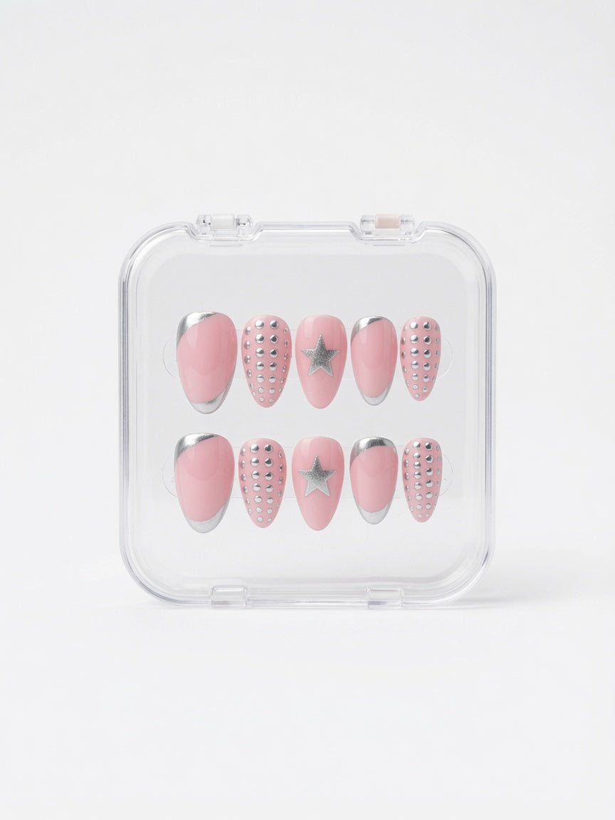 Pink Chrome Glow - Almond