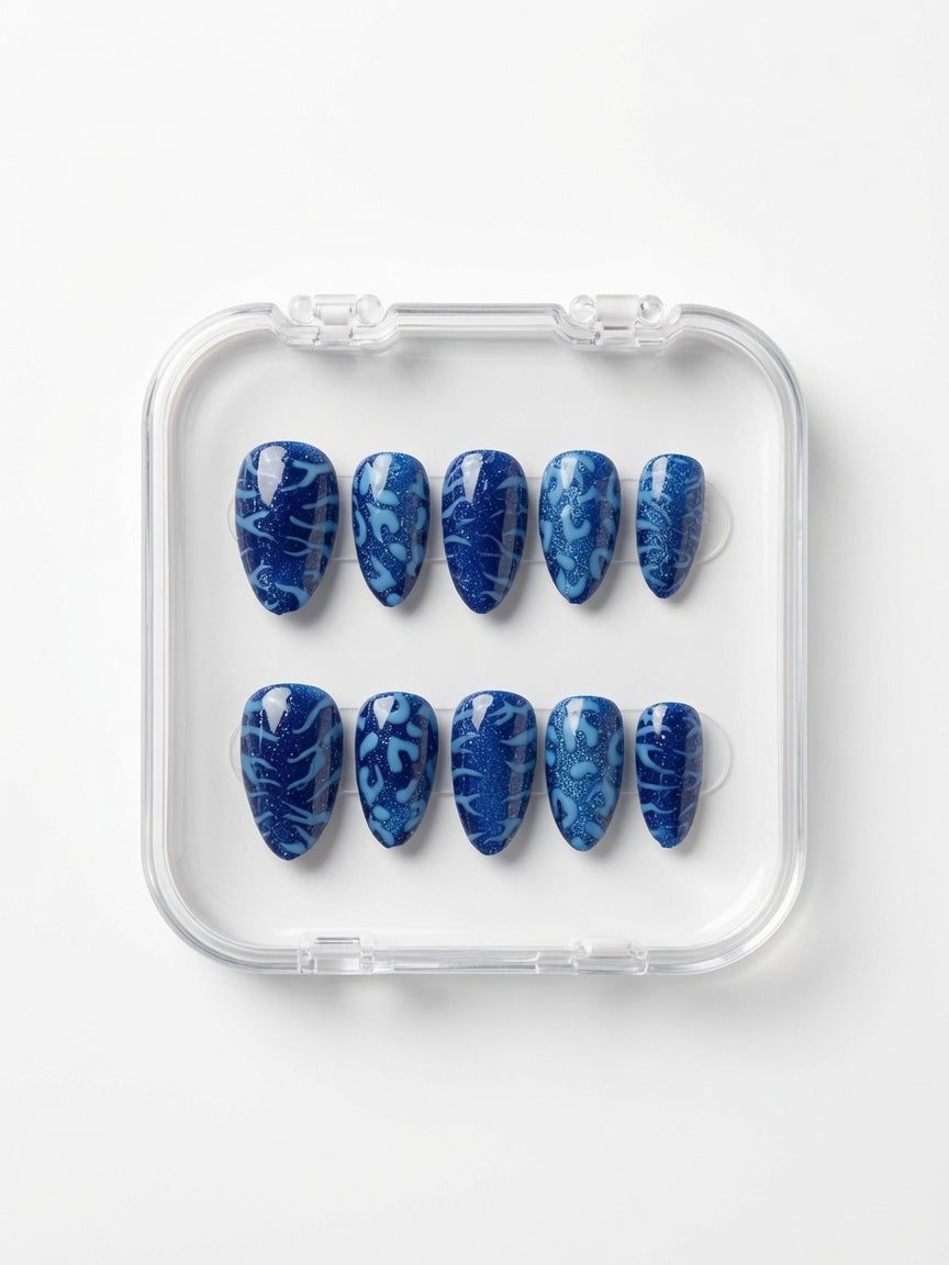 Ocean Marble Blue - Almond